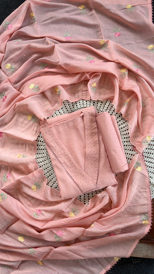 Mul Chanderi Unstitched Salwar Set [GUG379]