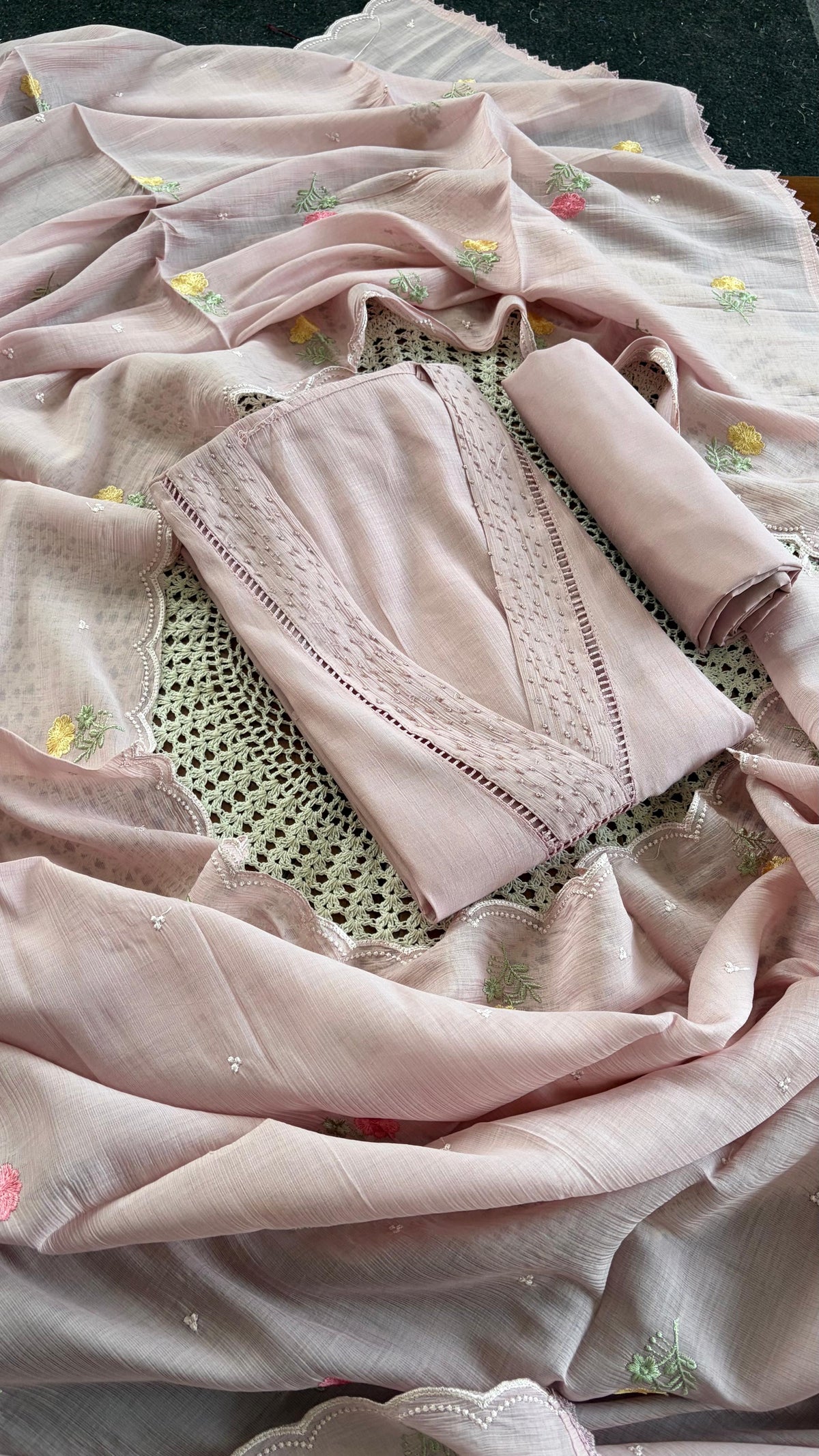 Mul Chanderi Unstitched Salwar Set [GUG377]