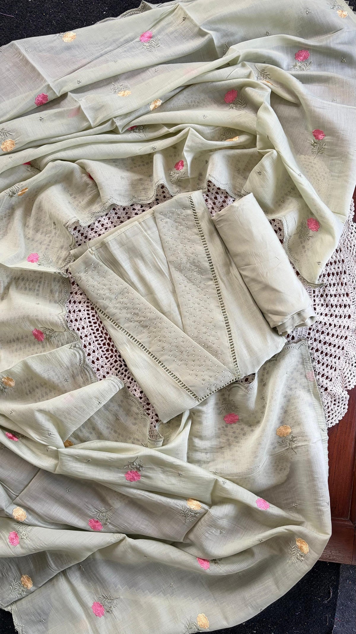 Mul Chanderi Unstitched Salwar Set [GUG376]