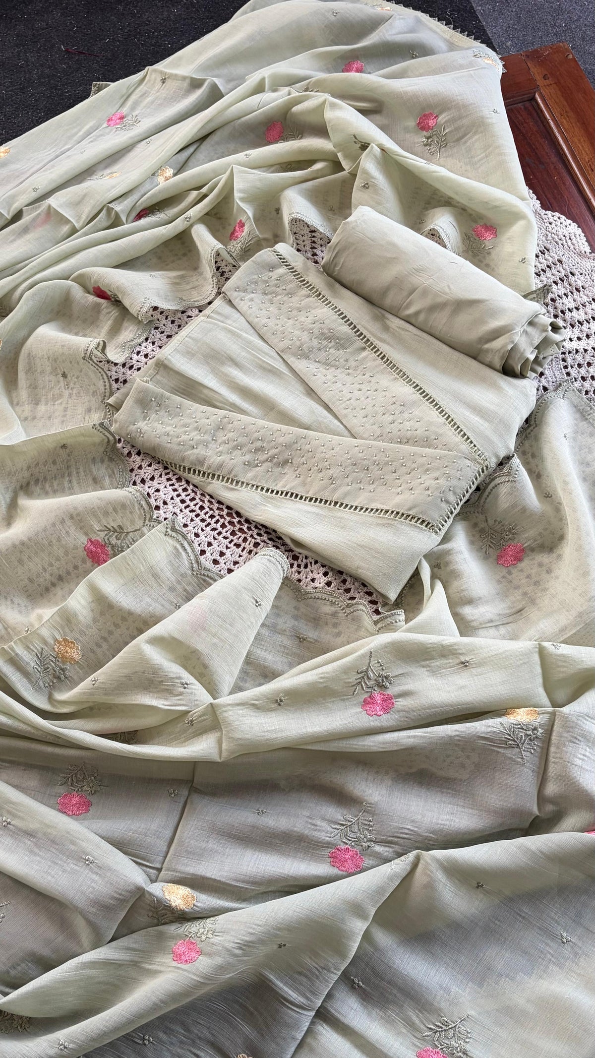 Mul Chanderi Unstitched Salwar Set [GUG376]