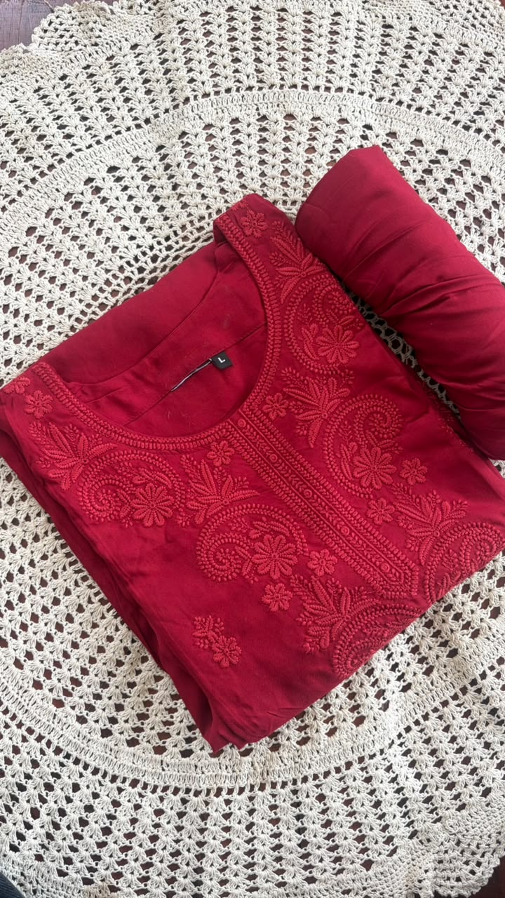 Chikankari Embroidered 2-Piece Kurti Set [GUG396]