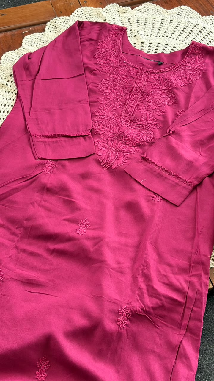 Chikankari Embroidered 2-Piece Kurti Set  [GUG398]