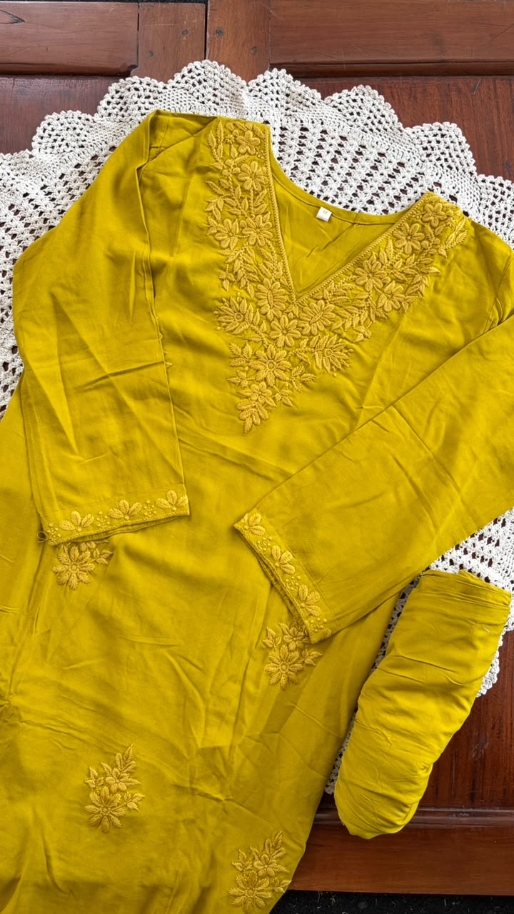 Chikankari Embroidered 2-Piece Kurti Set [GUH84]