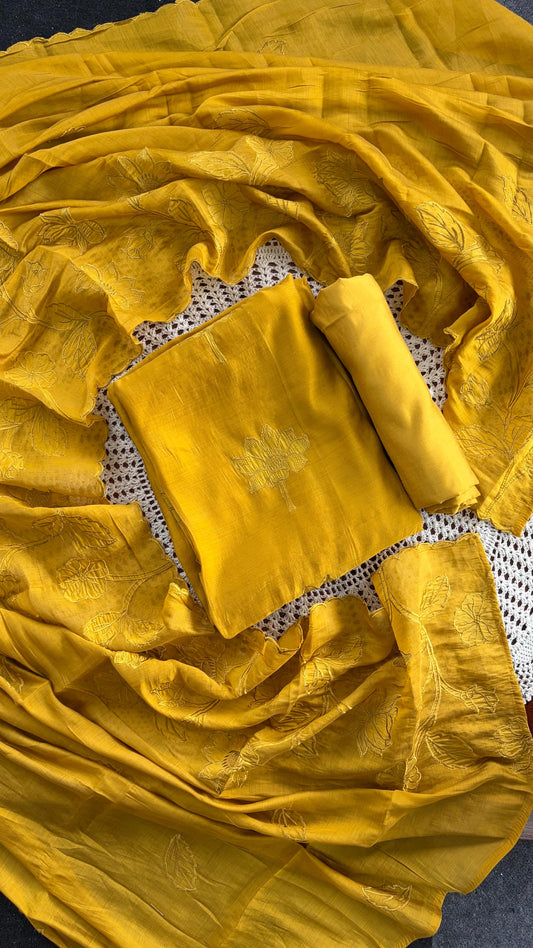 Mul Chanderi Unstitched Salwar Set [GUH116]