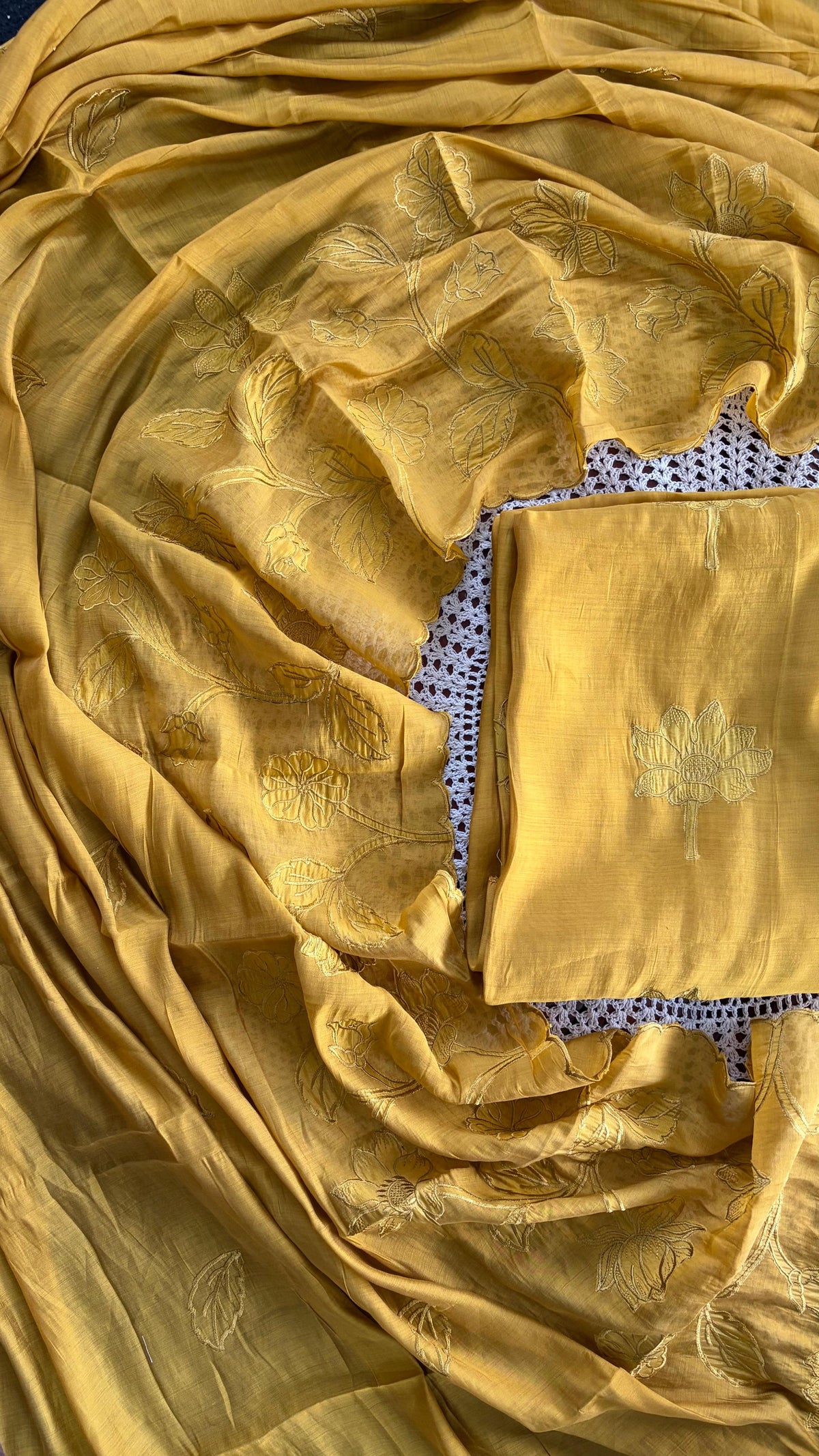 Mul Chanderi Unstitched Salwar Set [GUH116]