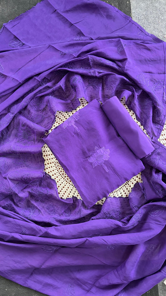Mul Chanderi Unstitched Salwar Set [GUH117]