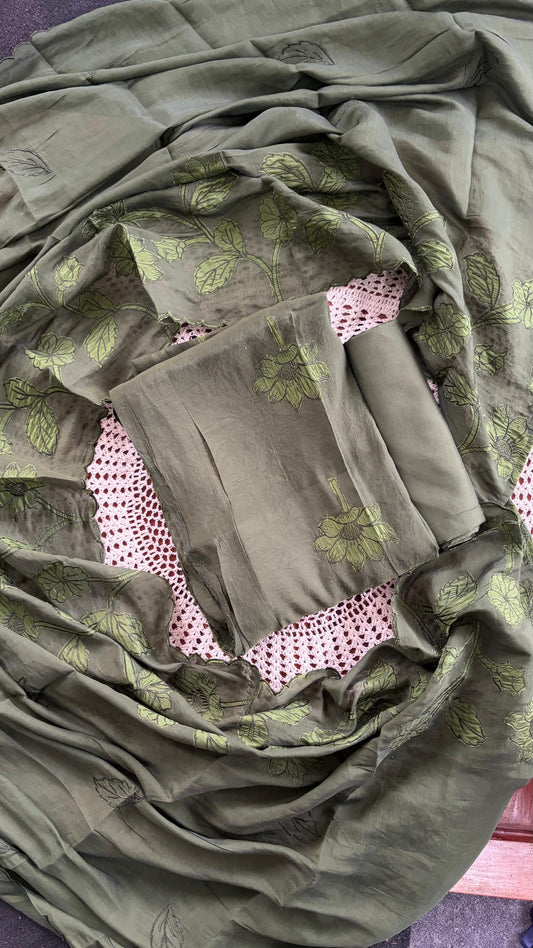 Mul Chanderi Unstitched Salwar Set [GUH118]