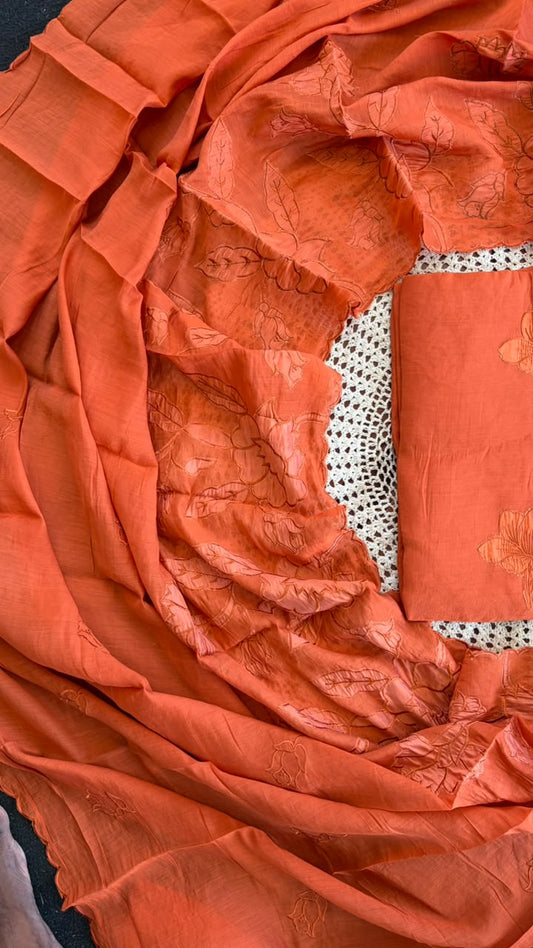 Mul Chanderi Unstitched Salwar Set [GUH155]