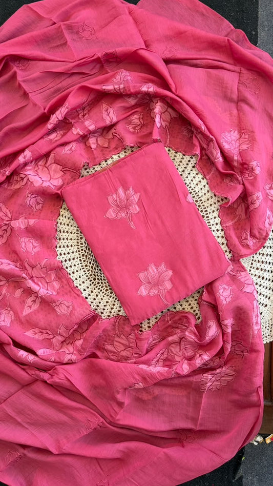 Mul Chanderi Unstitched Salwar Set[GUH153]