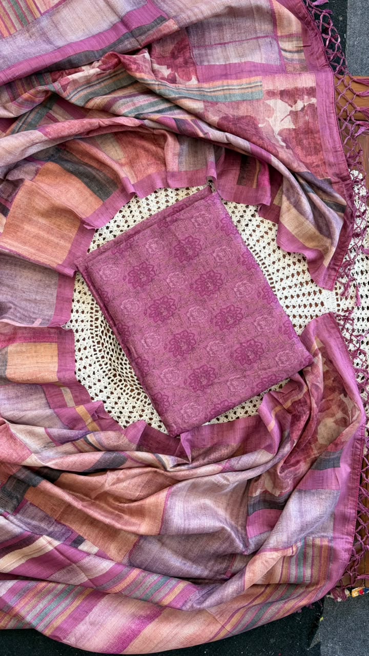 Semi Tussar Salwar Set  [GUH136]