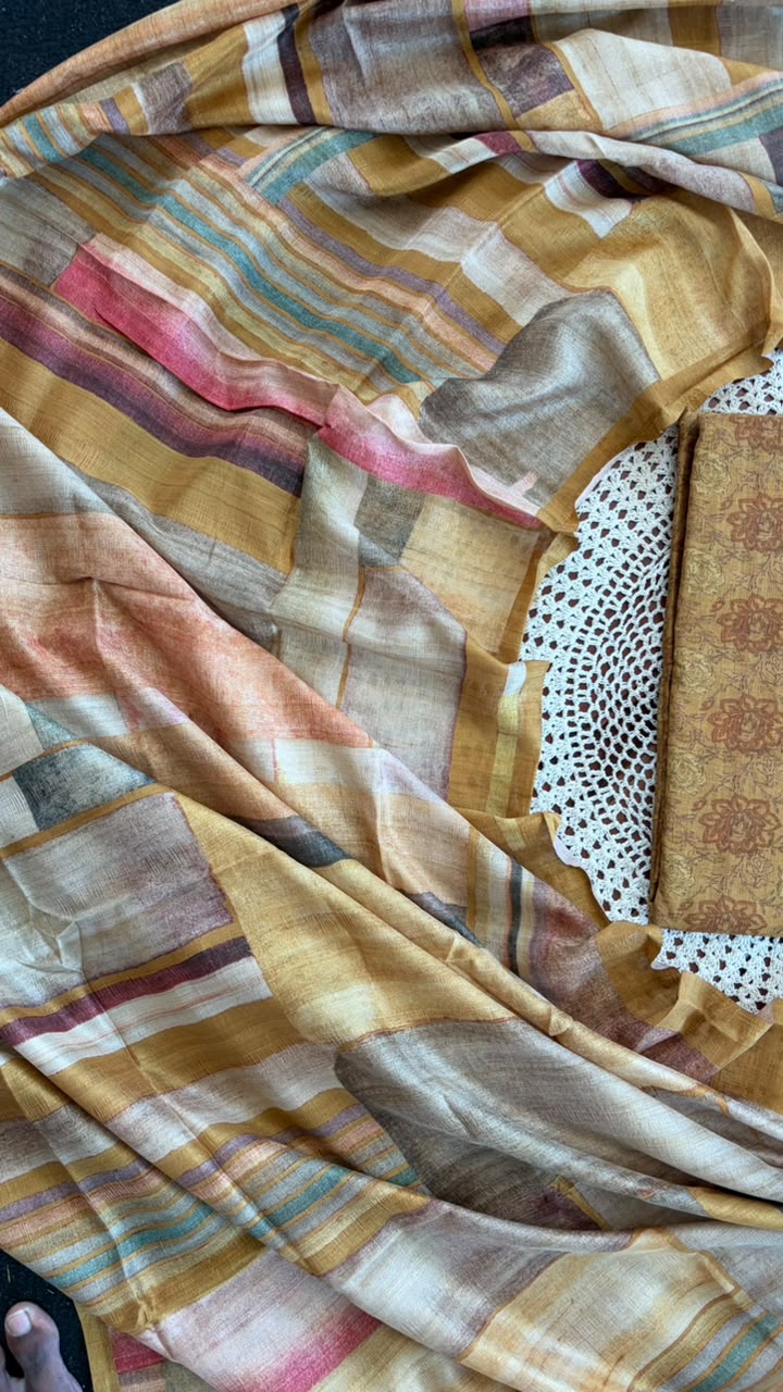 Semi Tussar Salwar Set [GUH137]