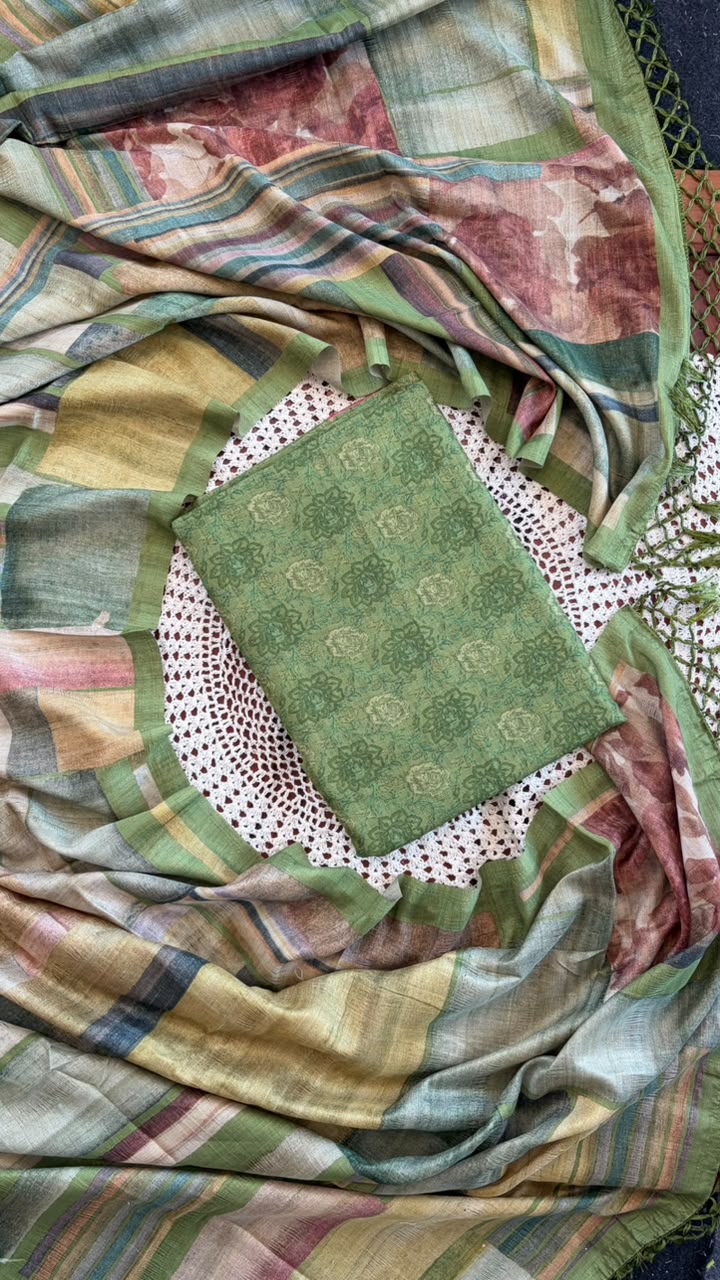 Semi Tussar Salwar Set [GUH133]