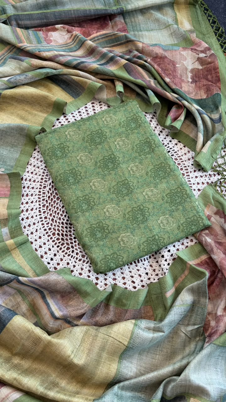 Semi Tussar Salwar Set [GUH133]