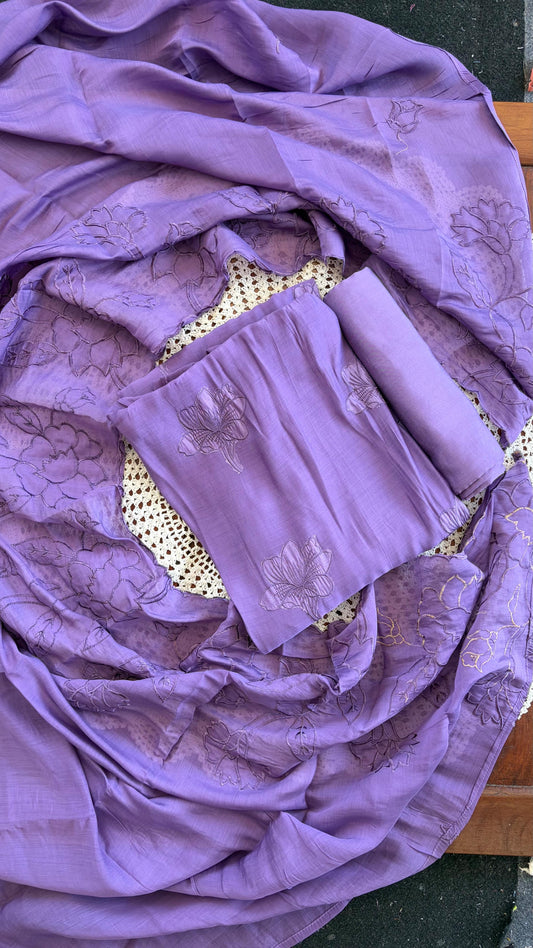 Mul Chanderi Unstitched Salwar Set [GUH157]