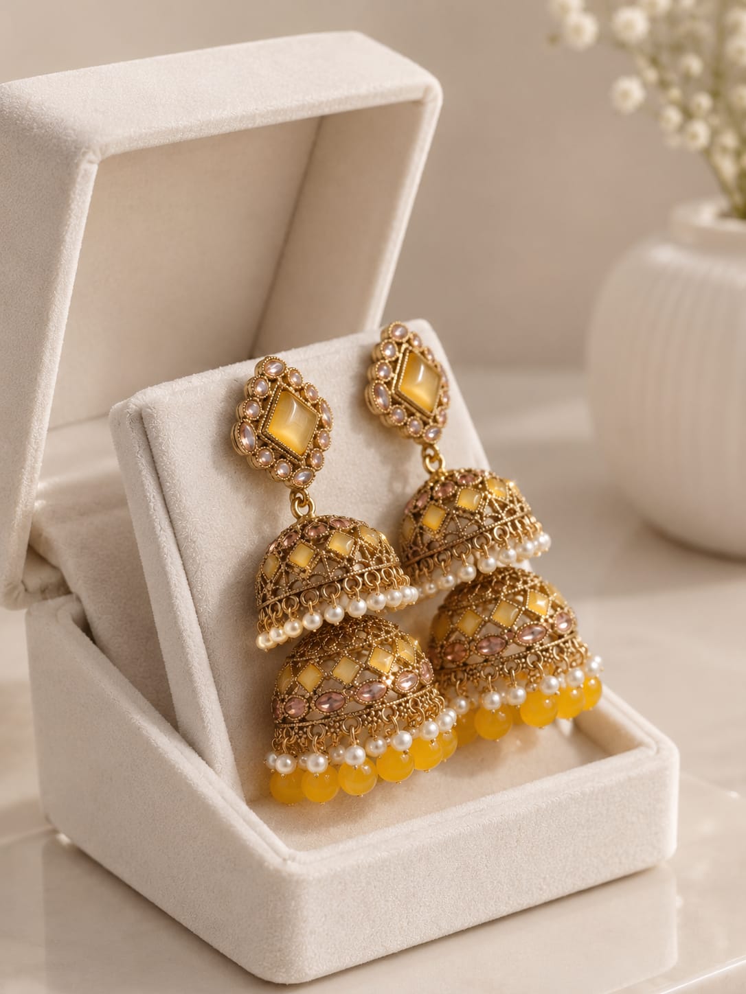 Elegant Antique Gold Jhumka Earrings  [J58]