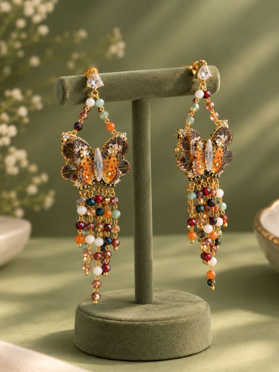 Elegant Butterfly Statement Earrings [J93]