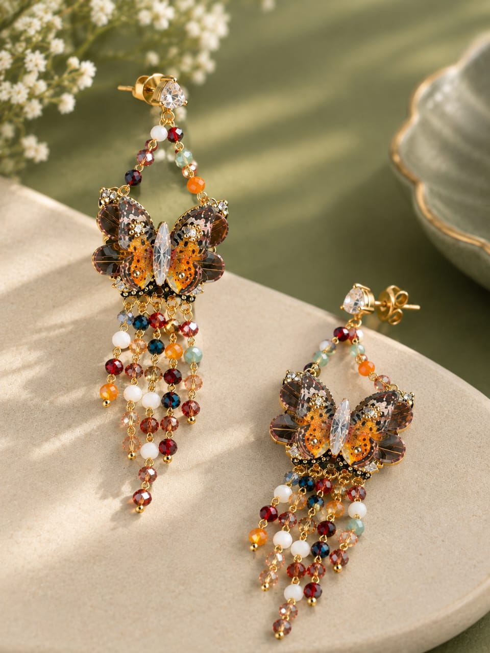 Elegant Butterfly Statement Earrings [J93]