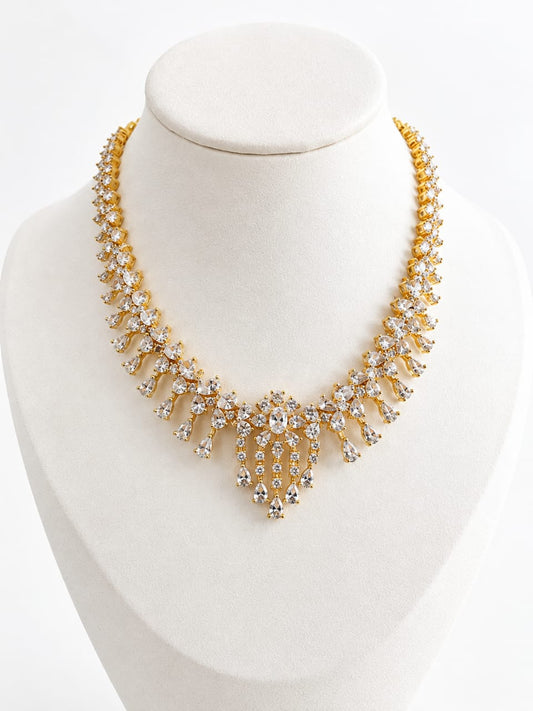 Diamond Lookalike Designer Necklace with Matching Earrings [J84]