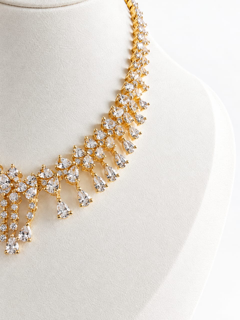 Diamond Lookalike Designer Necklace with Matching Earrings [J84]