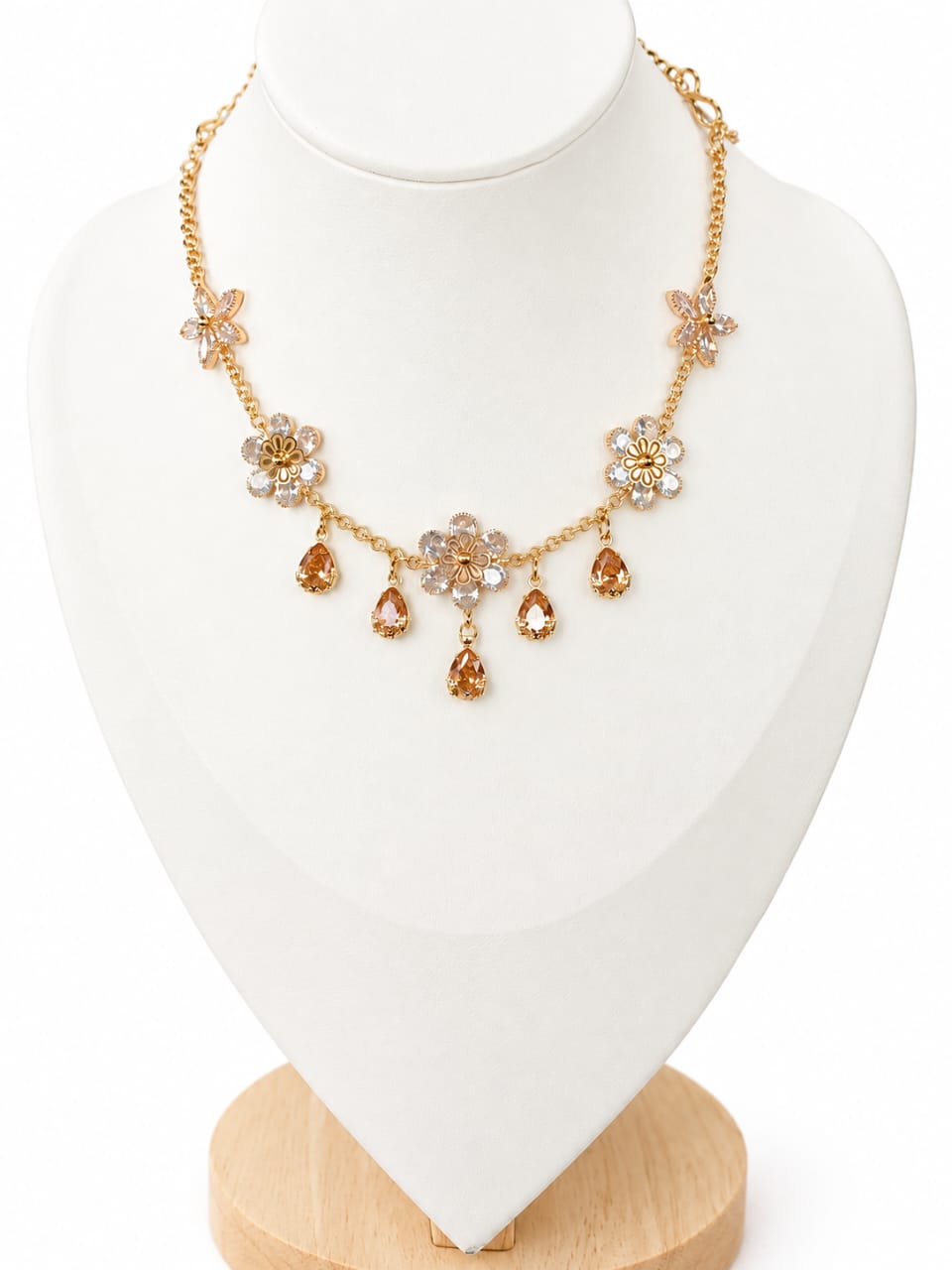 Floral Crystal Necklace [J130]