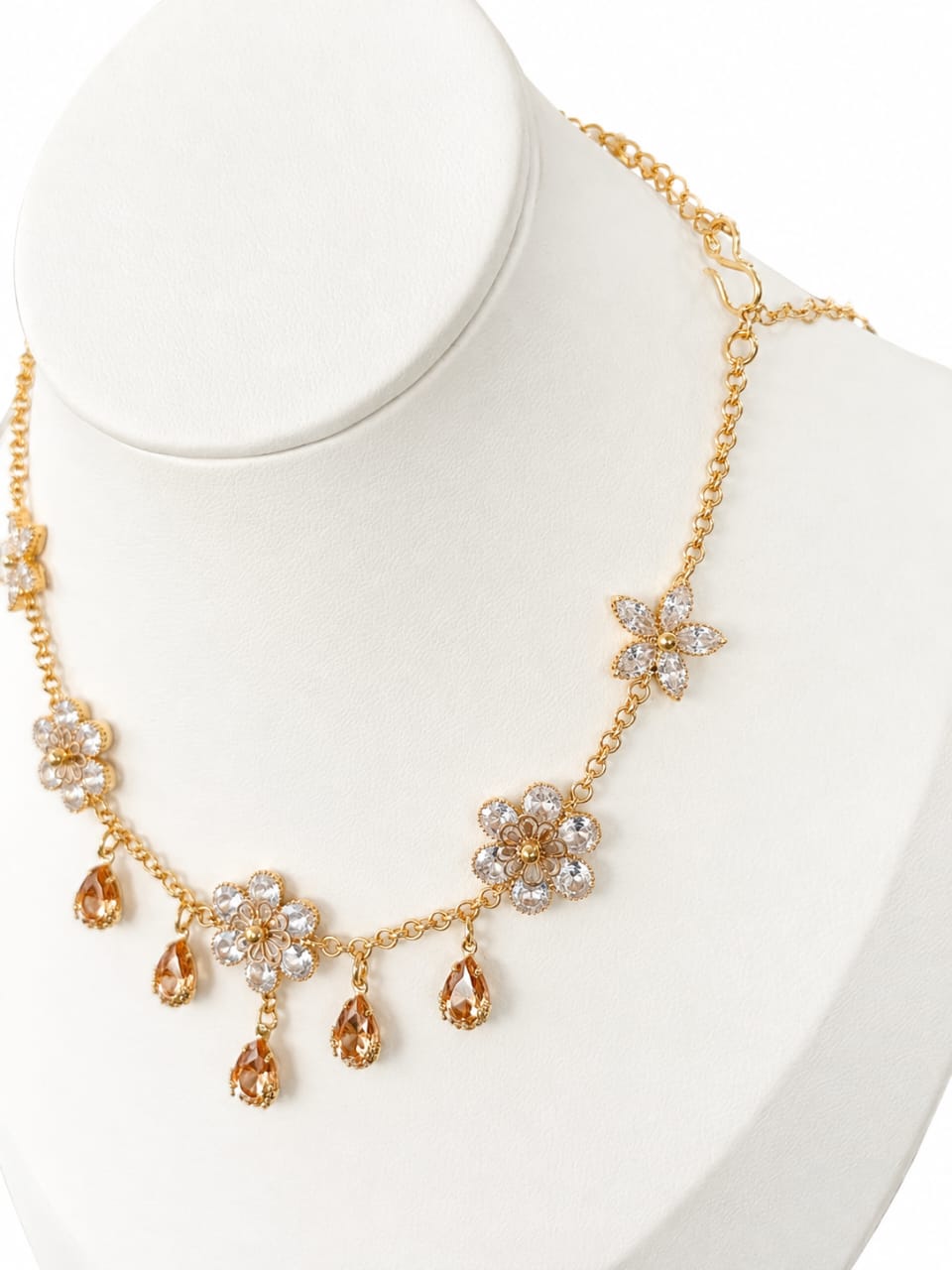 Floral Crystal Necklace [J130]