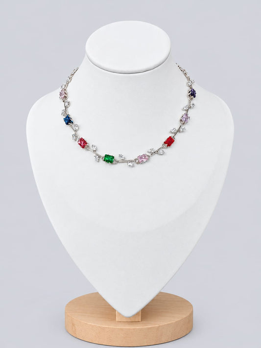 Elegant Multicolour Crystal Necklace [J102]