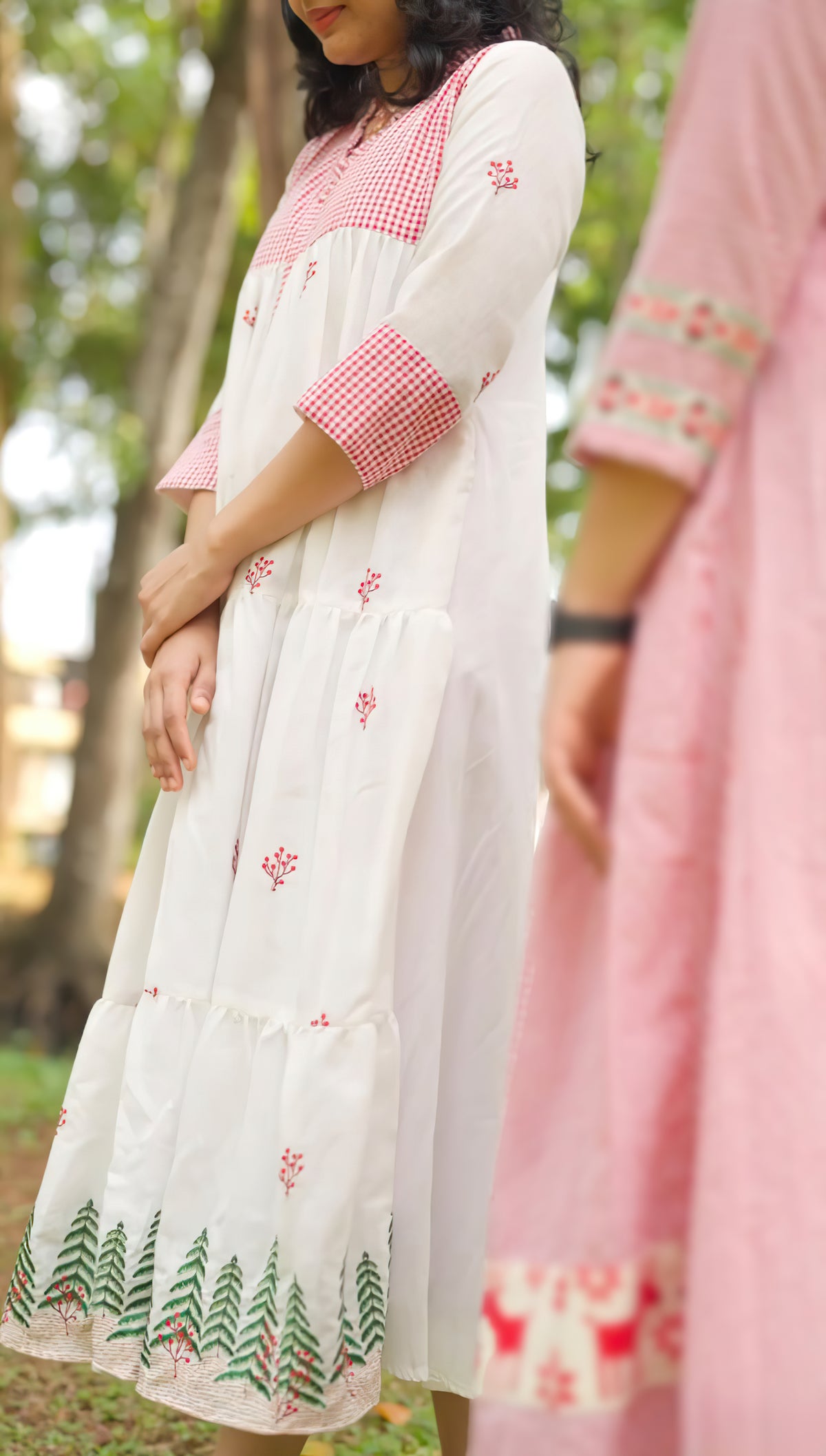Christmas Special White Embroidered Kurthi  [AKW1]