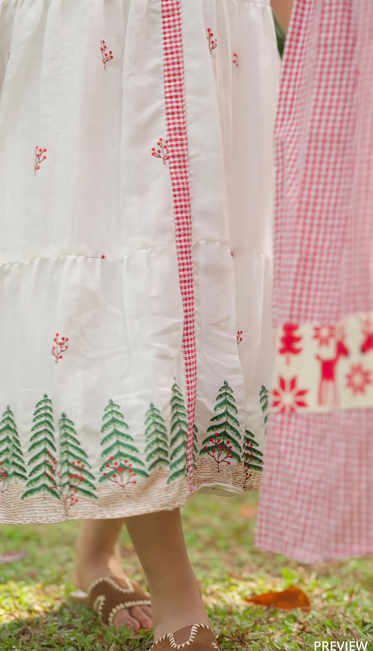 Christmas Special White Embroidered Kurthi  [AKW1]