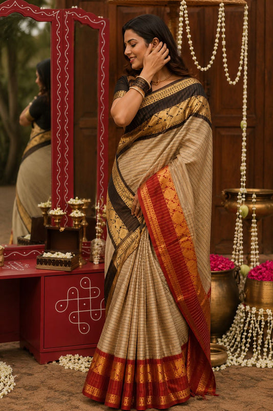 Elegant Traditional Saree with Rich Border Detailing [SDA01]