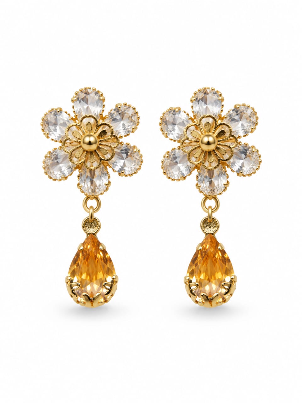 Floral Crystal Necklace [J130]