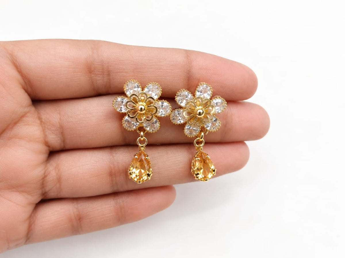 Floral Crystal Necklace [J130]