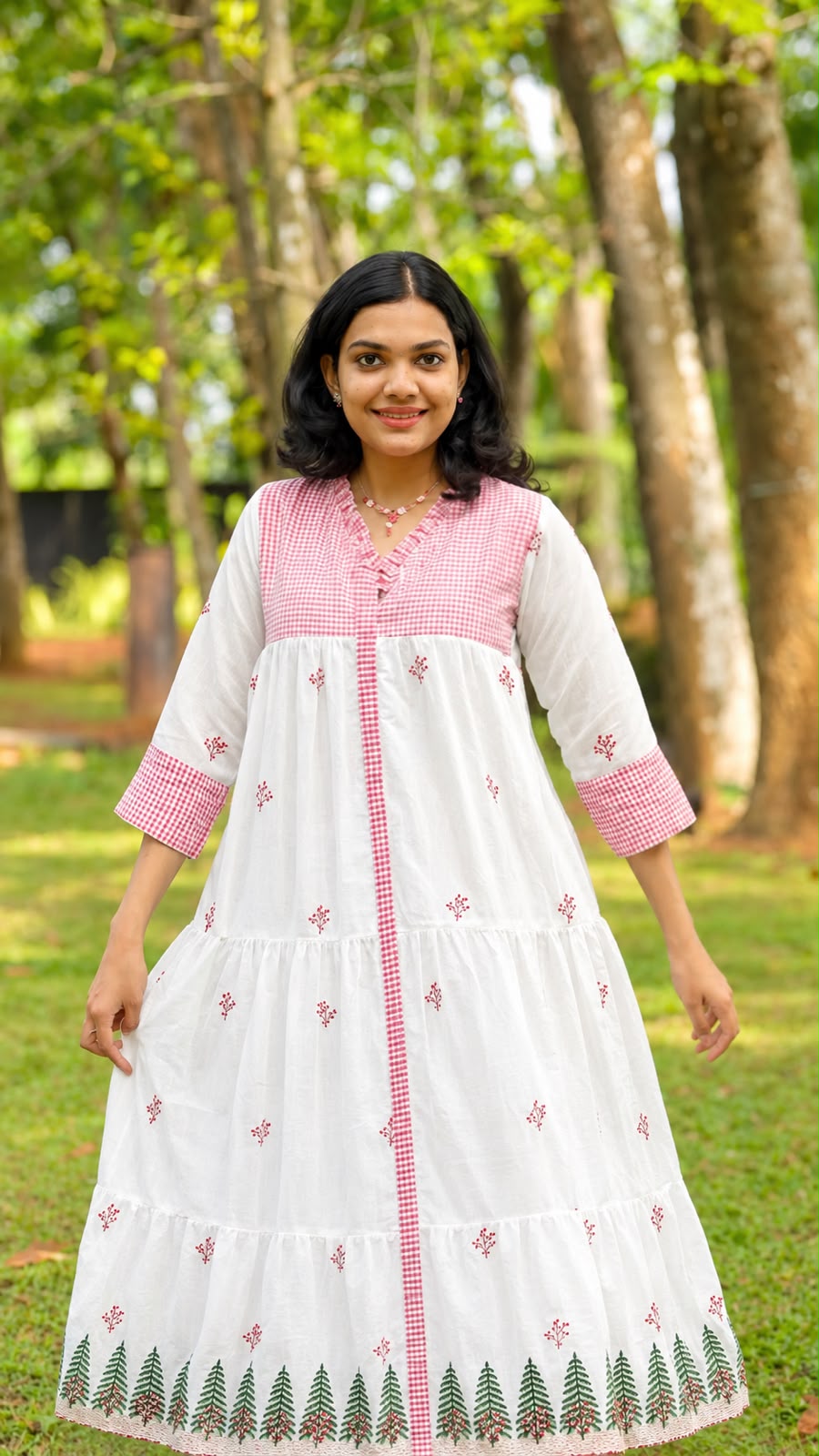 Christmas Special White Embroidered Kurthi  [AKW1]