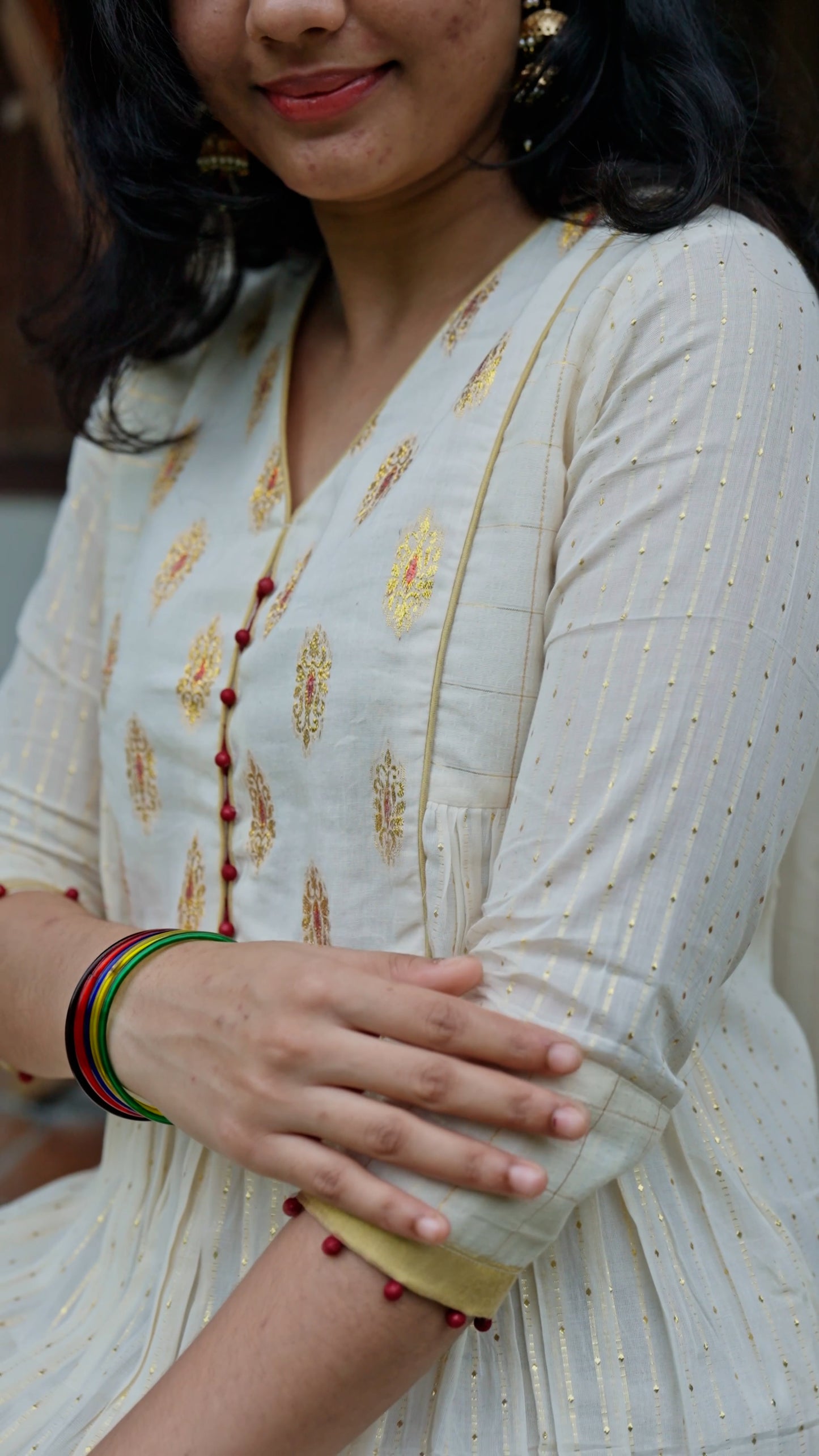 Premium Cotton Kurthi with Buttas & Kasavu Borders [KR2]