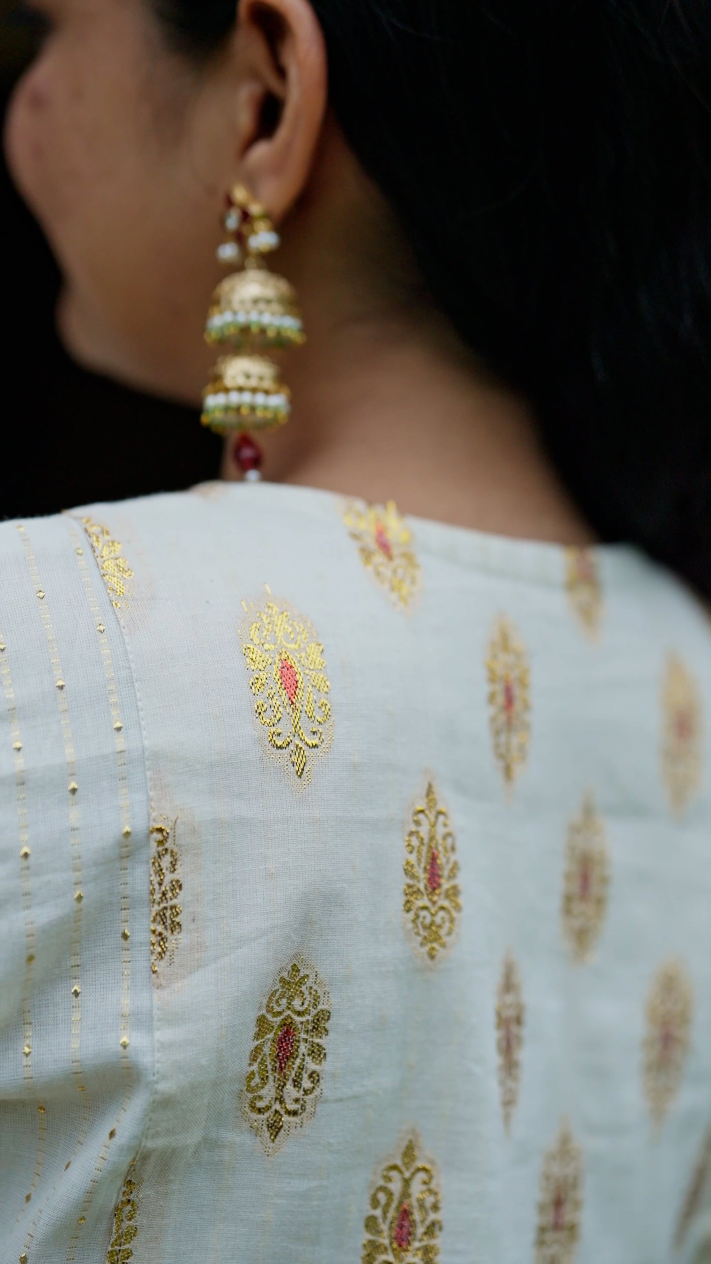 Premium Cotton Kurthi with Buttas & Kasavu Borders [KR2]