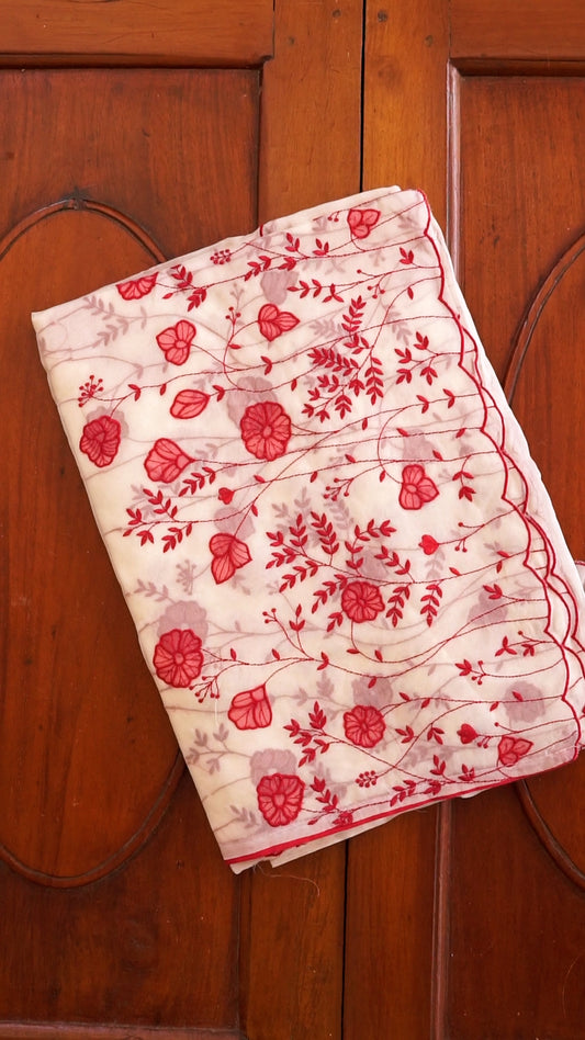 Elegant Floral Embroidered Saree [CS09]